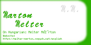 marton melter business card